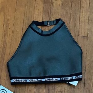 Signature High Neck Bikini Top size small. Color black pearl. New with tags